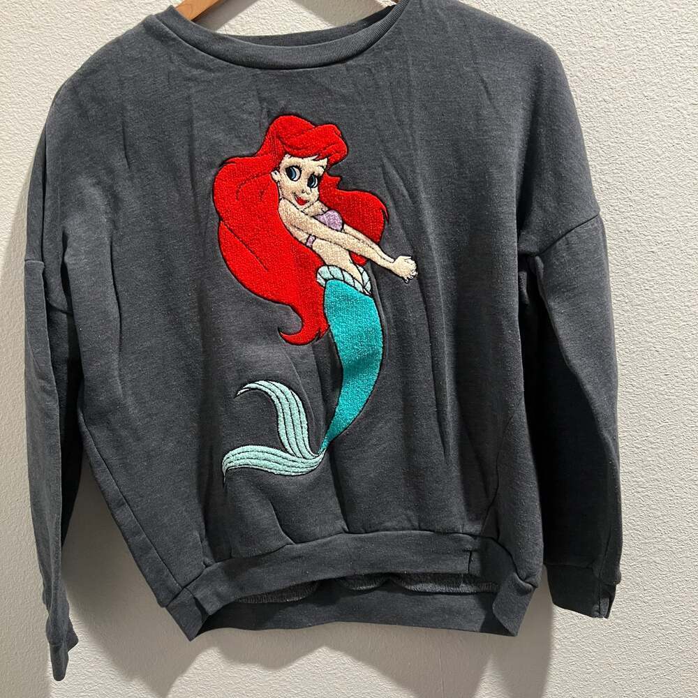 Disney The Little Mermaid Ariel and Flounder Girls Oversized Sweatshirt